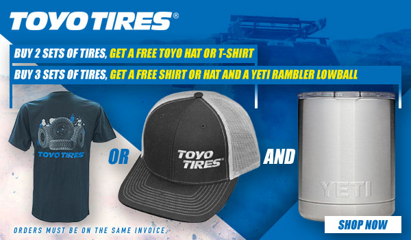Free t-shirt or hat from Toyo Tires