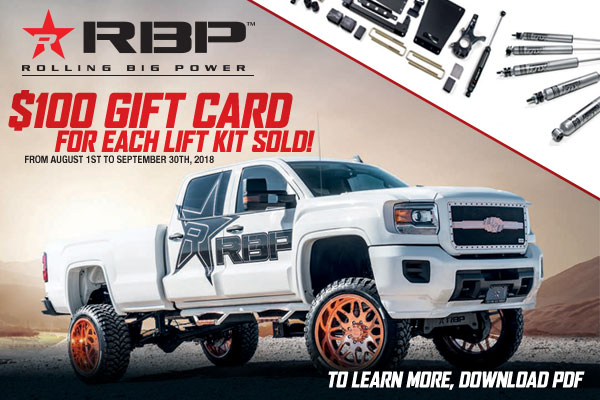 Get $100 for each RBP Lift Kit sold