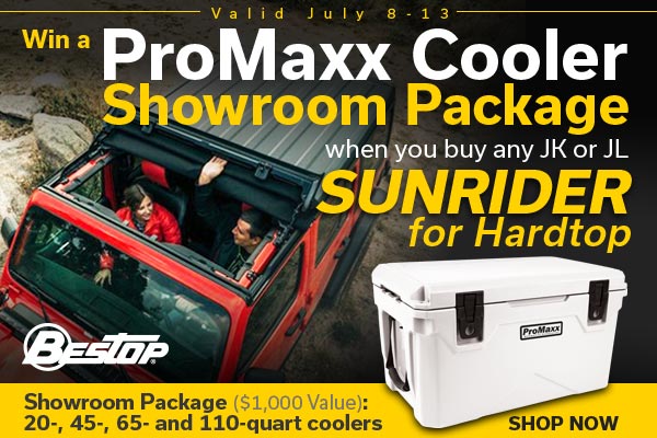 Free PMX Cooler Package with Bestop Sunrider purchase