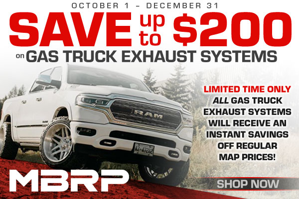 Save on MBRP Gas Truck Exhaust Systems